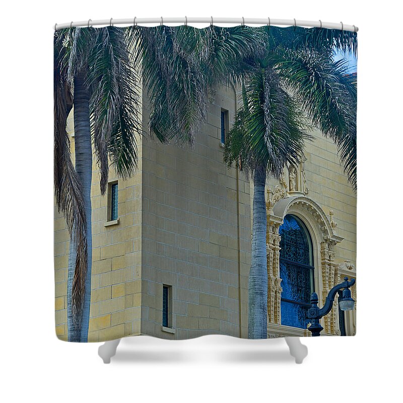Building Shower Curtain featuring the photograph The Cornerstone of the Community by Maria Keady