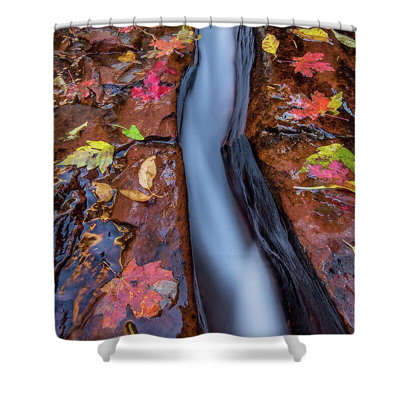 Zion Shower Curtain featuring the photograph The Crack by Wesley Aston