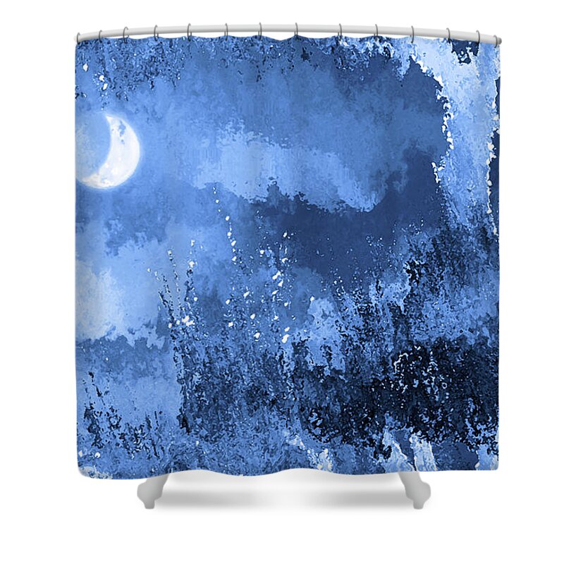 Evocative Shower Curtain featuring the digital art The Crescent Moon by Gabriele Pomykaj
