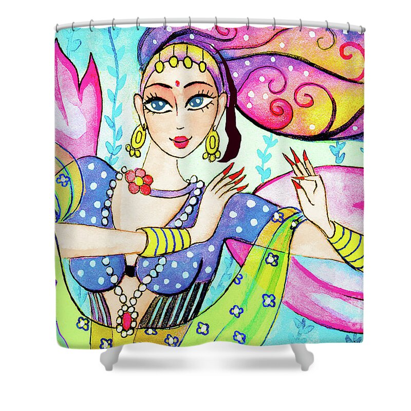 Fairy Dancer Shower Curtain featuring the painting The Dance of Pari by Eva Campbell