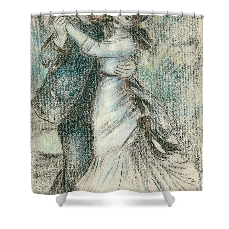 The Shower Curtain featuring the drawing The Dance by Pierre Auguste Renoir