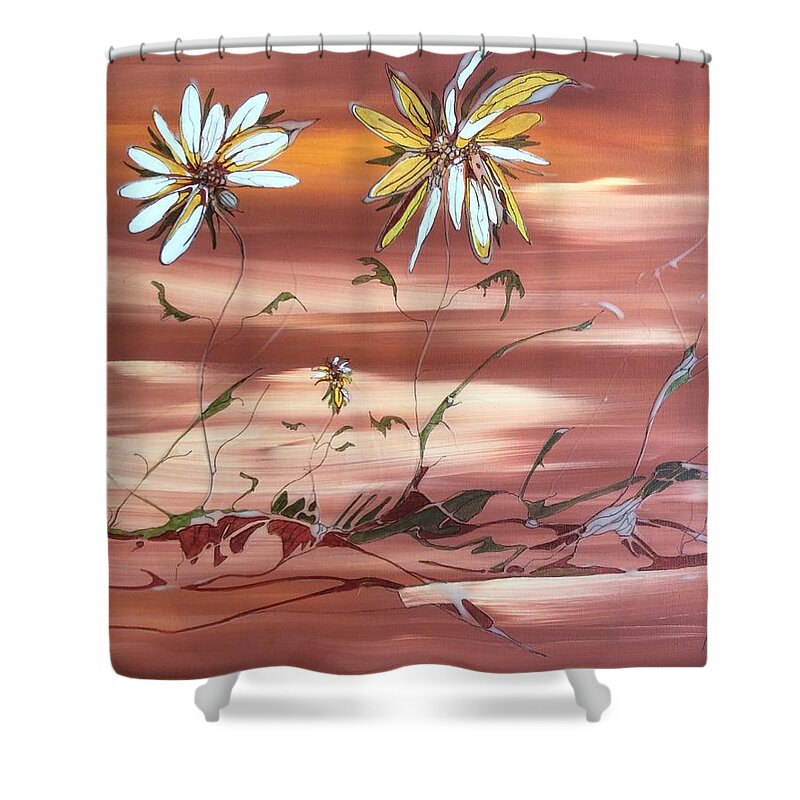 Garden Shower Curtain featuring the painting The Desert Garden by Pat Purdy