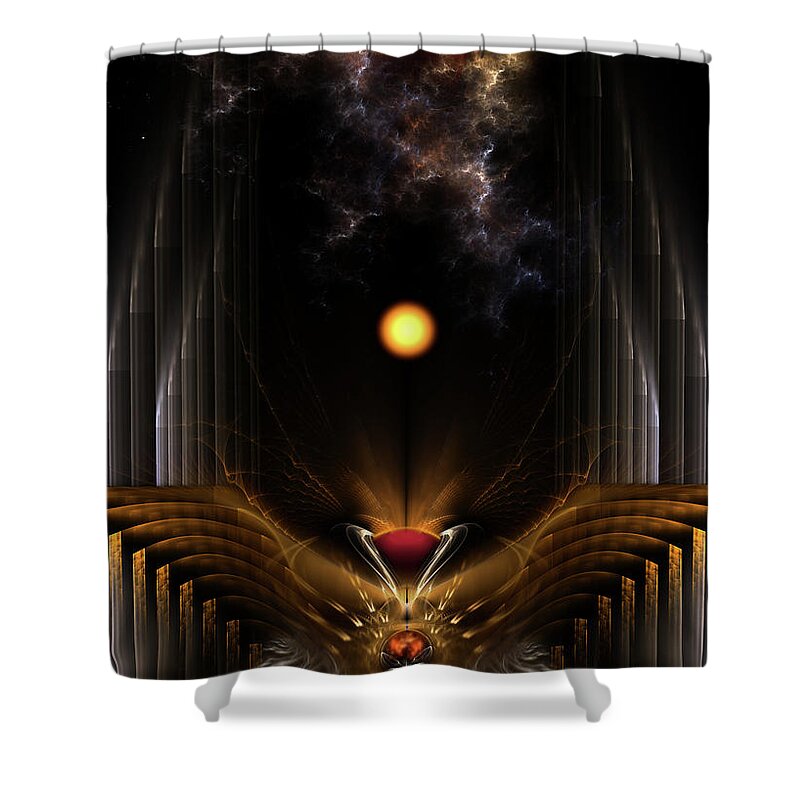 Dream Oracle Shower Curtain featuring the digital art The Dream Oracle Fractal Art Composition by Rolando Burbon