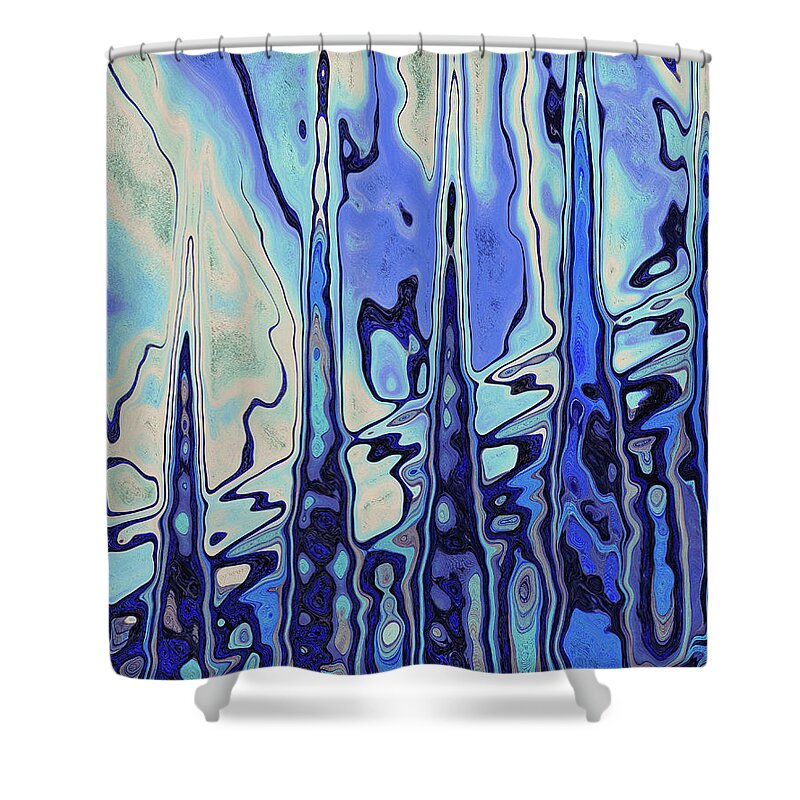 Abstract Shower Curtain featuring the digital art Drowsy Conversation by Wendy J St Christopher