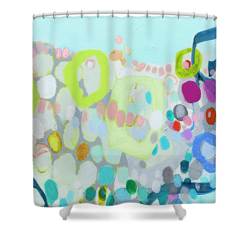 Abstract Shower Curtain featuring the painting The Eleventh Hour by Claire Desjardins