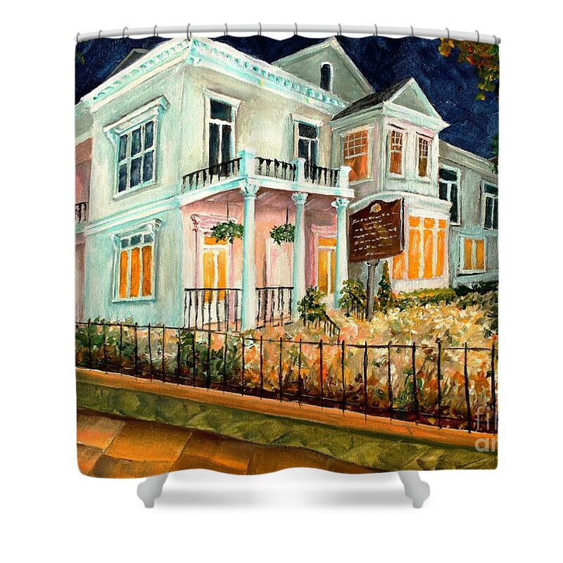 New Orleans Shower Curtain featuring the painting The Elms in New Orleans by Diane Millsap