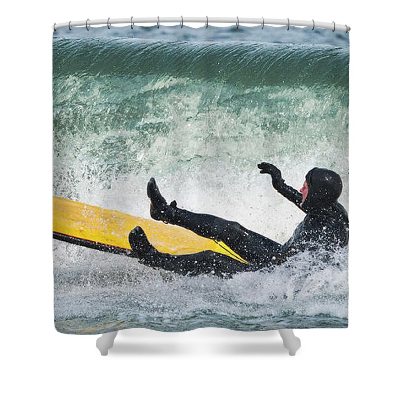 Surfer Shower Curtain featuring the photograph The End by David Kay