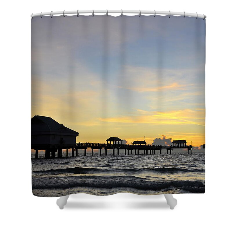 Sunset Shower Curtain featuring the photograph The end of a beautiful day by David Lee Thompson