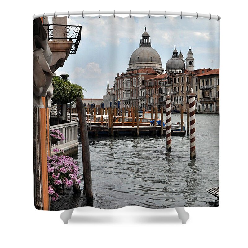 Venice Shower Curtain featuring the photograph The End Of a Vinician Road by Micah Campbell