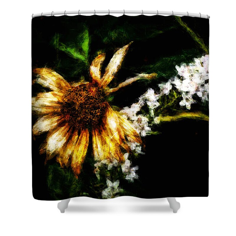 Flower Shower Curtain featuring the digital art The End of Summer by Cameron Wood