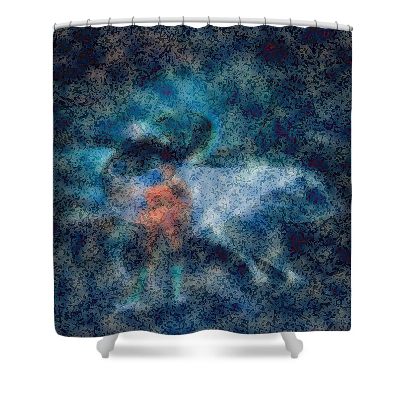 Abstract Shower Curtain featuring the painting The Enigma by Susan Esbensen
