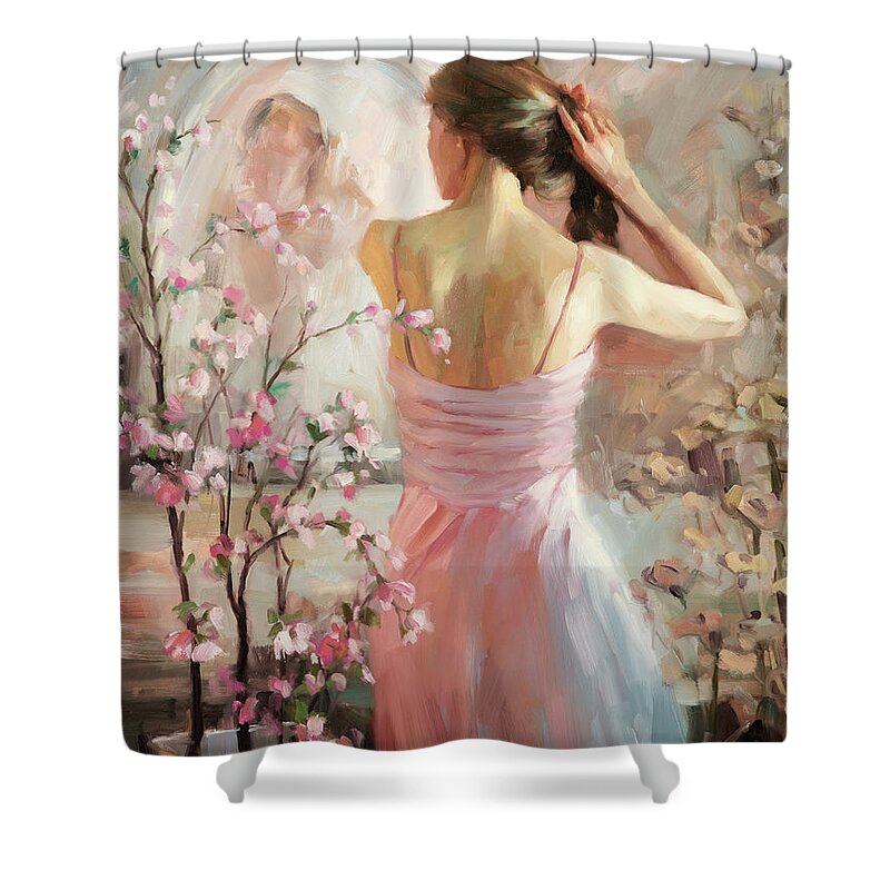 Woman Shower Curtain featuring the painting The Evening Ahead by Steve Henderson
