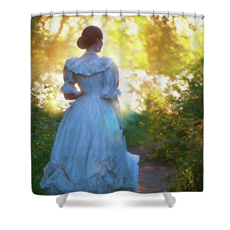 Victorian Shower Curtain featuring the photograph The Evening Walk by Lee Avison