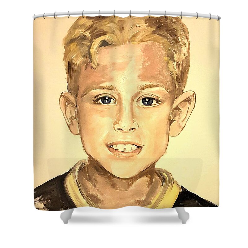 Portrait Shower Curtain featuring the painting Chance by Alexandria Weaselwise Busen