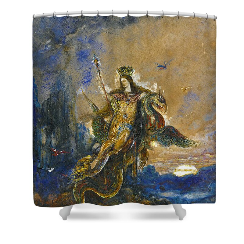 Gustave Moreau Shower Curtain featuring the drawing The Fairy by Gustave Moreau