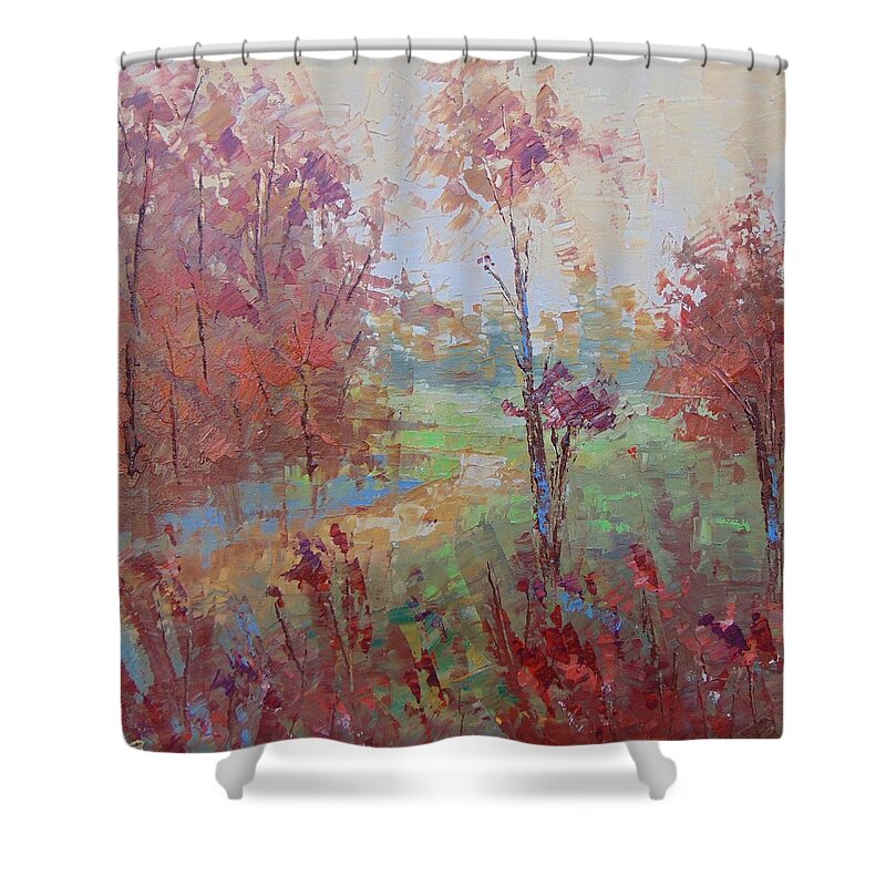 Provence Shower Curtain featuring the painting The fall by Frederic Payet
