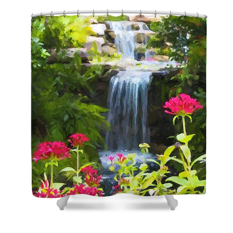 Waterfall Shower Curtain featuring the painting The Falls by Tammy Lee Bradley