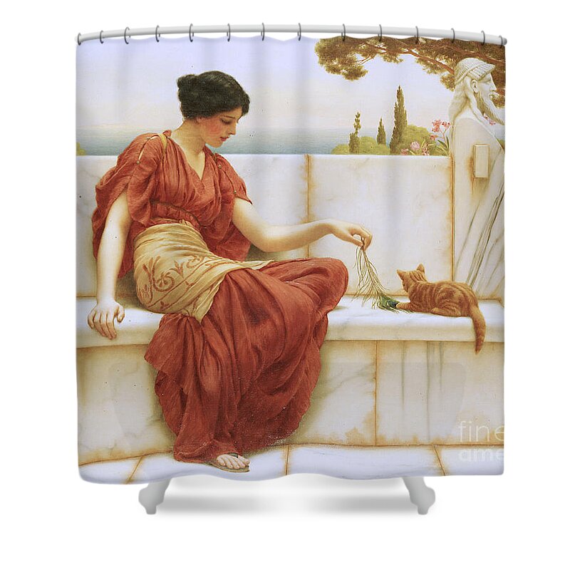 The Favorite Shower Curtain featuring the painting The Favorite by John William Godward