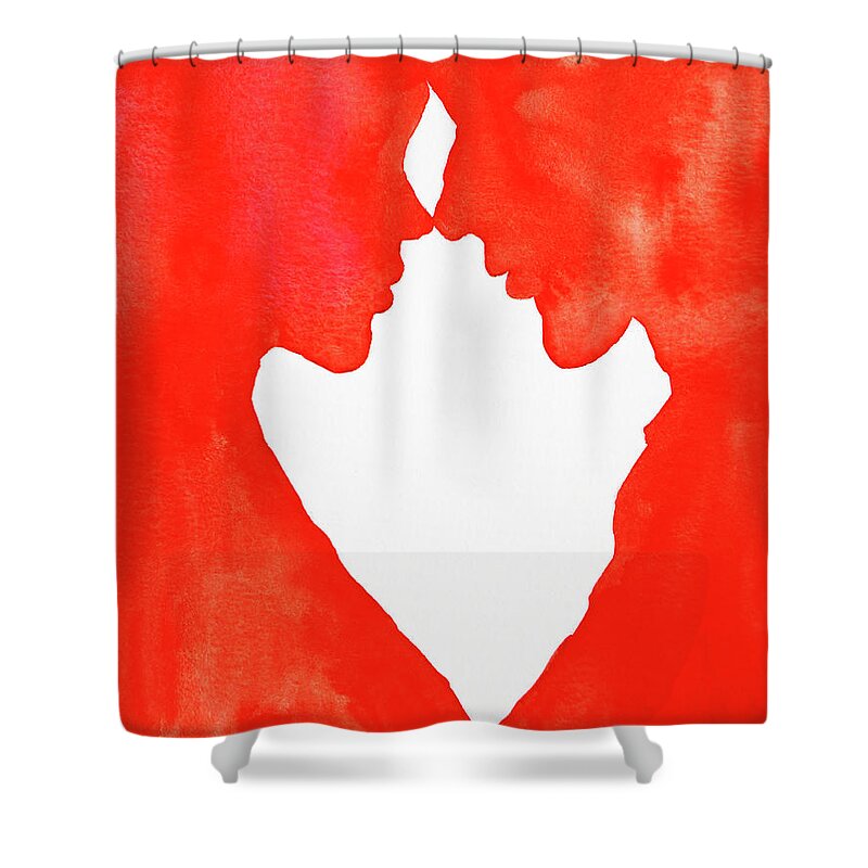 Watercolor Shower Curtain featuring the painting The Flame Of Love by Iryna Goodall