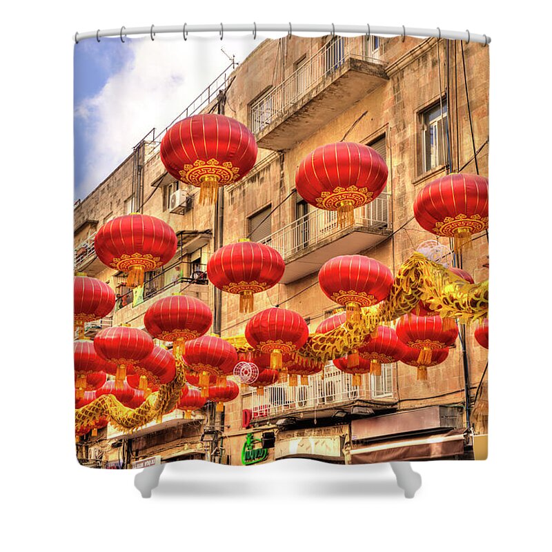 Street Shower Curtain featuring the photograph The Flying Dragon by Uri Baruch