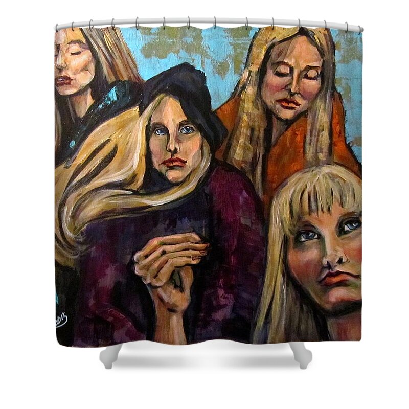Acrylic Shower Curtain featuring the painting The Folk Singer by Barbara O'Toole