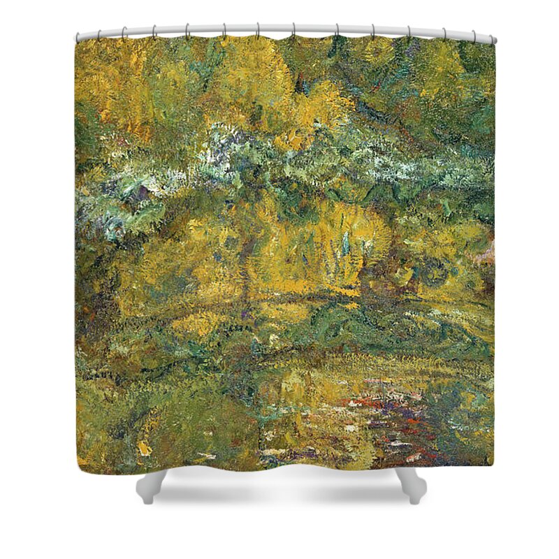 Bridge Shower Curtain featuring the painting The Footbridge over the Waterlily Pond, 1919 by Claude Monet