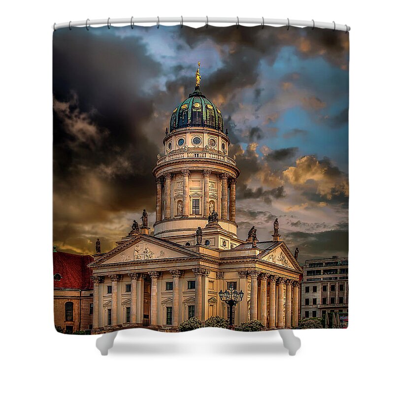 Endre Shower Curtain featuring the photograph The French Church 3 by Endre Balogh