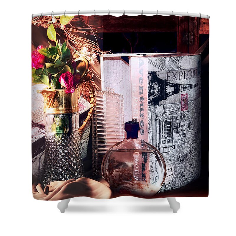 Bottles Shower Curtain featuring the photograph The French connection by Camille Lopez