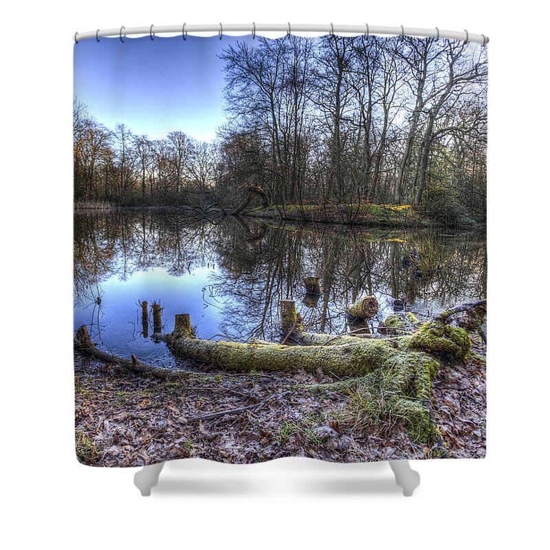 Frost Shower Curtain featuring the photograph The Frosty Morning Pond by David Pyatt