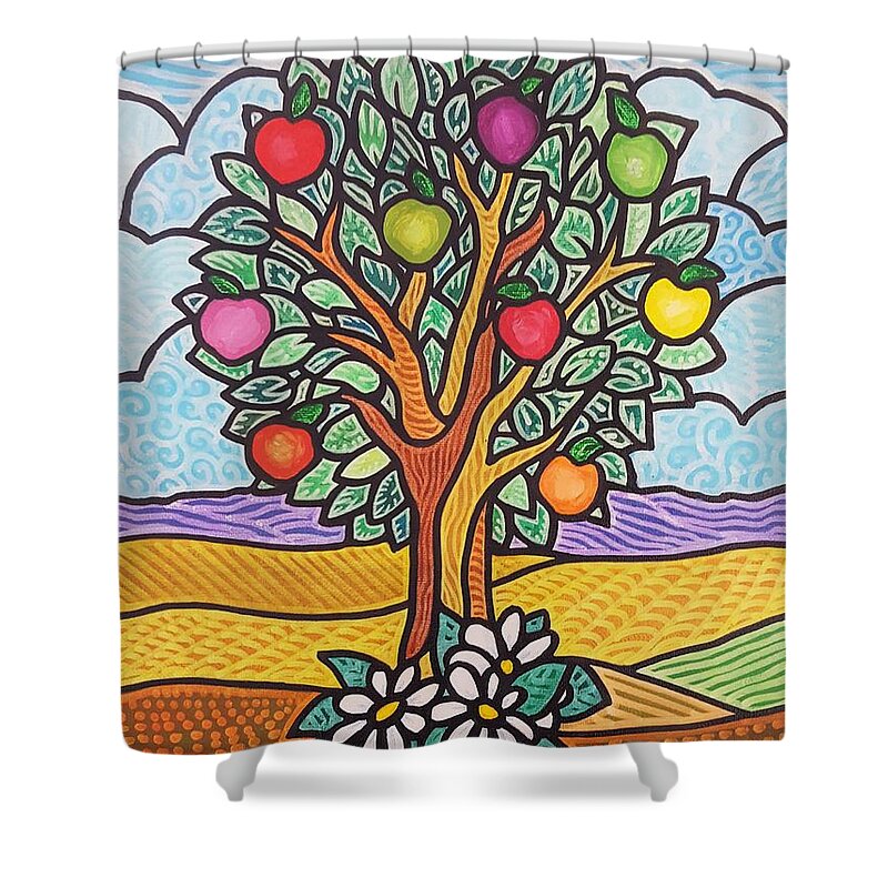 Spirit Shower Curtain featuring the painting The Fruit of the Spirit Tree by Jim Harris
