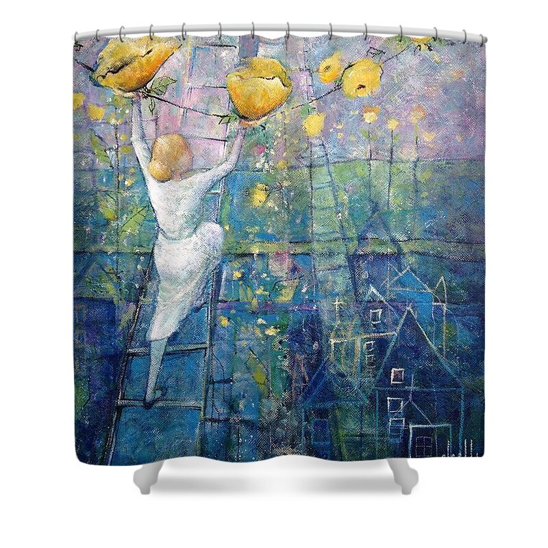 Garden Shower Curtain featuring the painting The Garden Party by Eleatta Diver