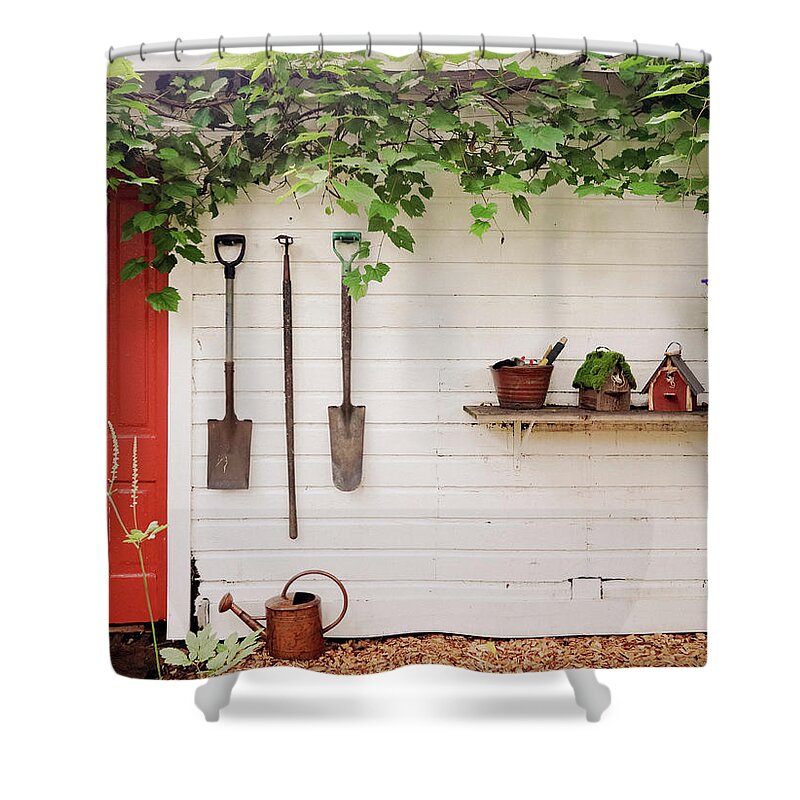 Garden Shower Curtain featuring the photograph The Garden Wall by Hermes Fine Art