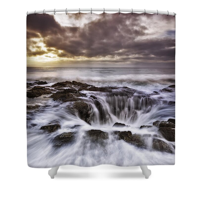 America Shower Curtain featuring the photograph The gate to the dungeon by Eduard Moldoveanu