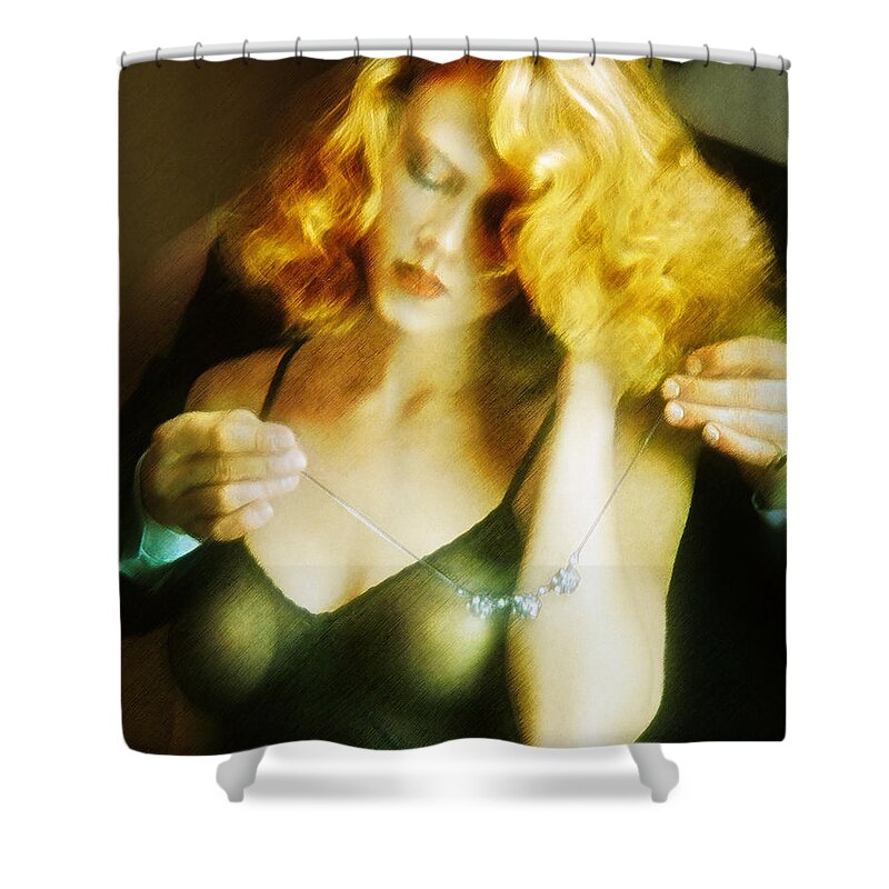 The Girl Who Gets Presents Shower Curtain featuring the photograph Portrait of The Girl Who Gets Presents by Chas Sinklier