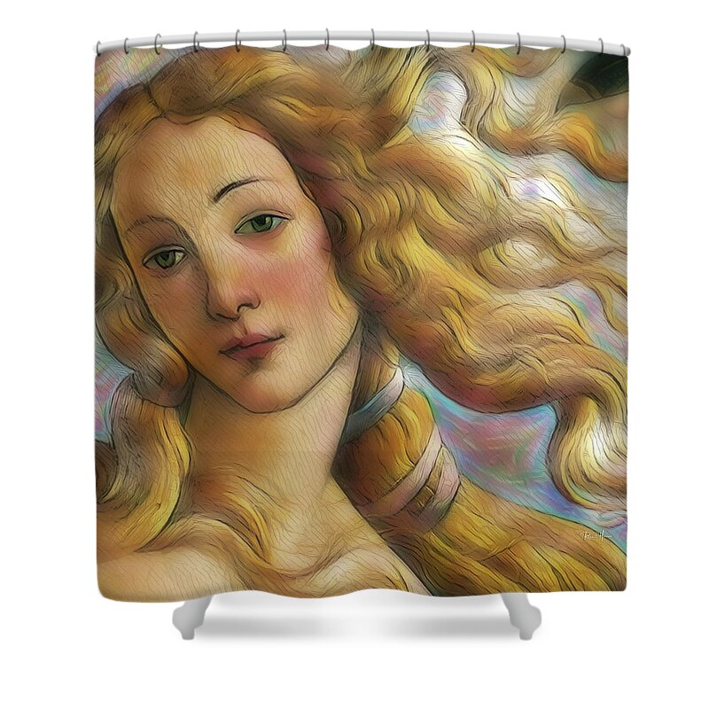 Italian Shower Curtain featuring the digital art The Goddess Venus by Russ Harris