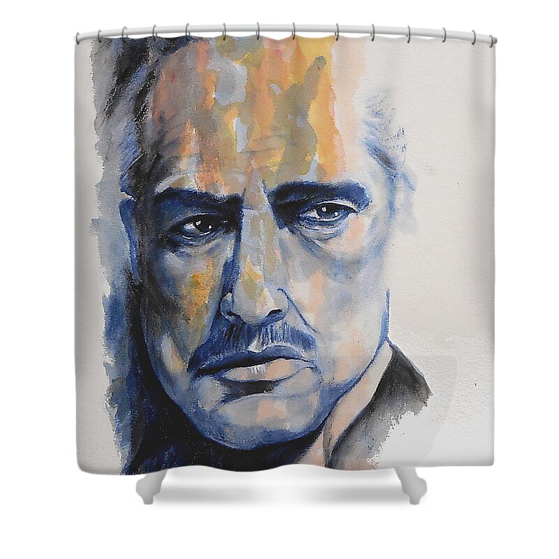 Godfather Shower Curtain featuring the painting The Godfather by William Walts