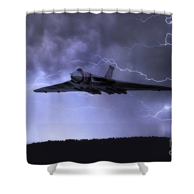 Avro Shower Curtain featuring the digital art The Gods Came Calling by Airpower Art
