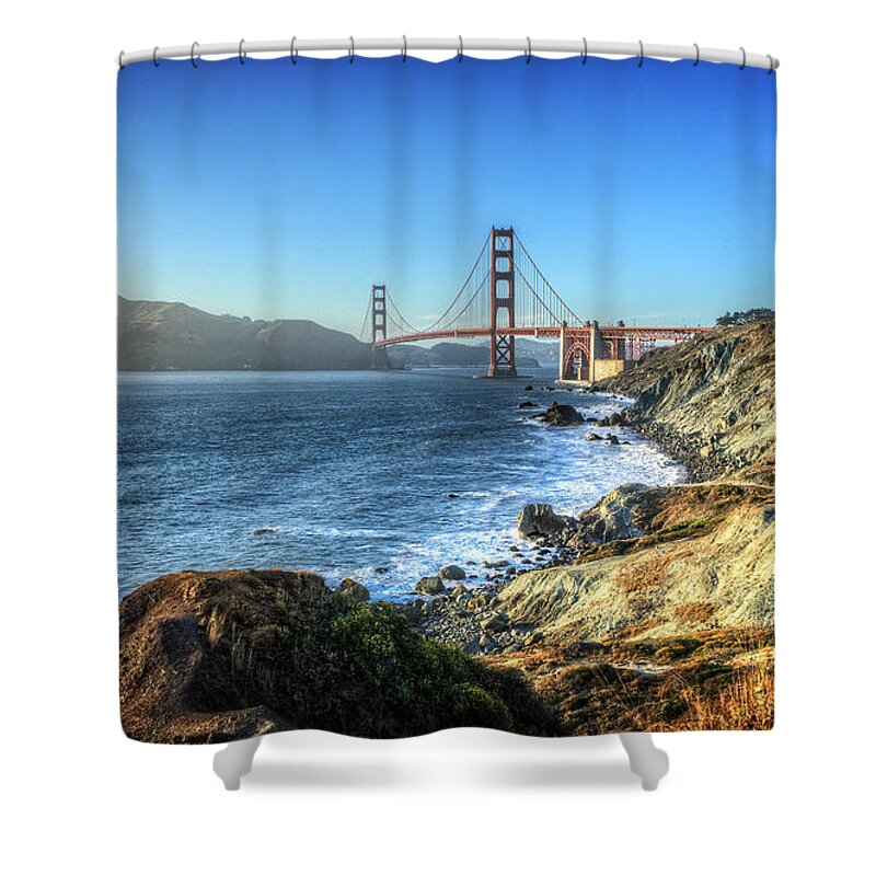 Golden Shower Curtain featuring the photograph The Golden Gate Bridge by Everet Regal