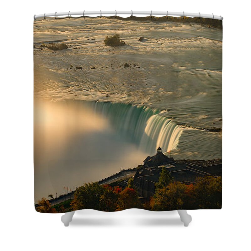 Niagara Falls Shower Curtain featuring the photograph The Golden Mist of Niagara by Mark Rogers