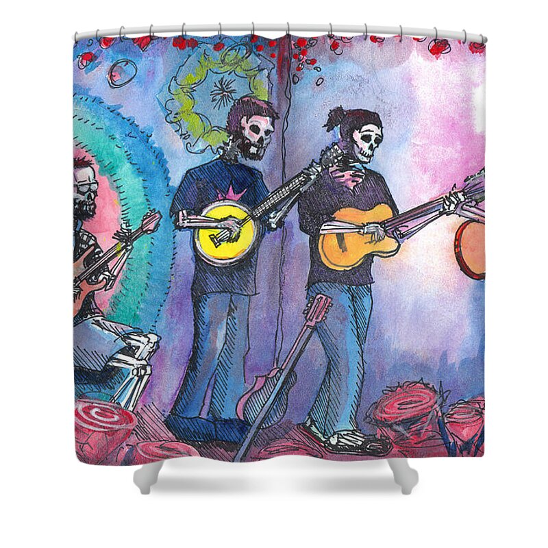 Grass Shower Curtain featuring the painting The Grass is Dead by David Sockrider
