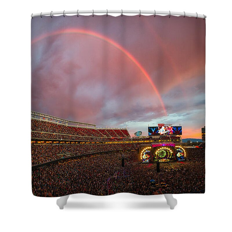 Grateful Dead Shower Curtain featuring the photograph The Grateful Dead Rainbow of Santa Clara, California by Beau Rogers