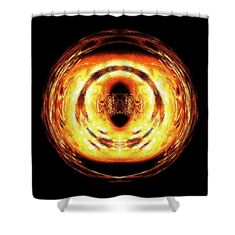 Abstract Shower Curtain featuring the digital art The Great Eye by K Bradley Washburn