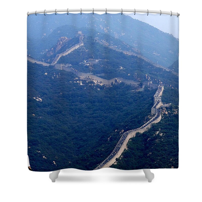 China Shower Curtain featuring the photograph The Great Wall by Darcy Dietrich