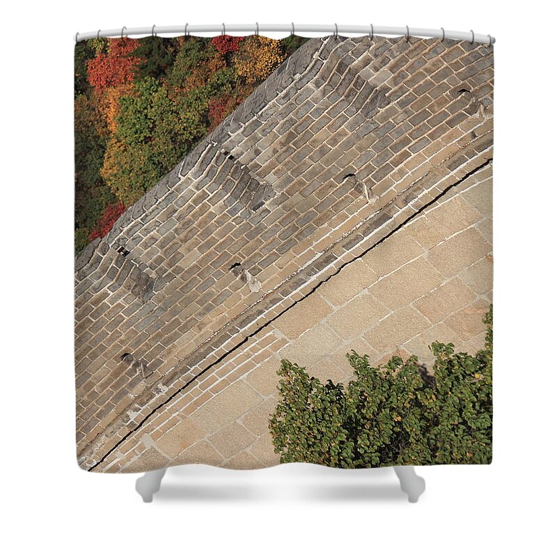 The Great Wall Of China Shower Curtain featuring the photograph The Great Wall Perspective by Carol Groenen