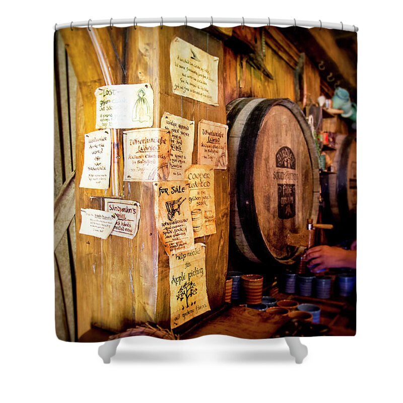Hobbits Shower Curtain featuring the photograph The Green Dragon by Kathryn McBride