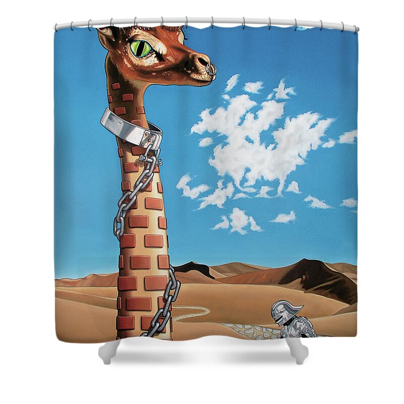  Shower Curtain featuring the painting The Guardian by Paxton Mobley