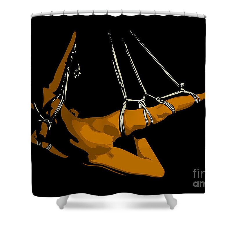 Bdsm Shower Curtain featuring the digital art The hanging girl II by Sandra Hoefer