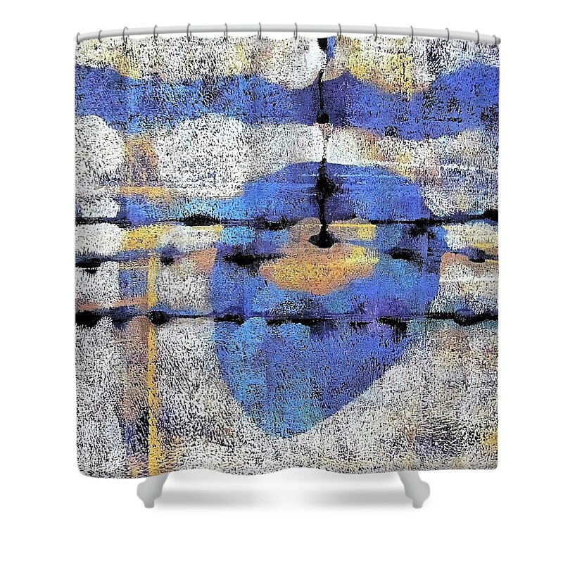Heart Shower Curtain featuring the painting The Heart of the Matter by Maria Huntley