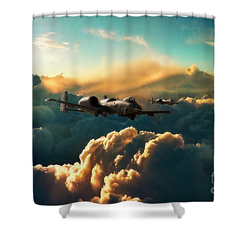 A10 Shower Curtain featuring the digital art The Hogs by Airpower Art