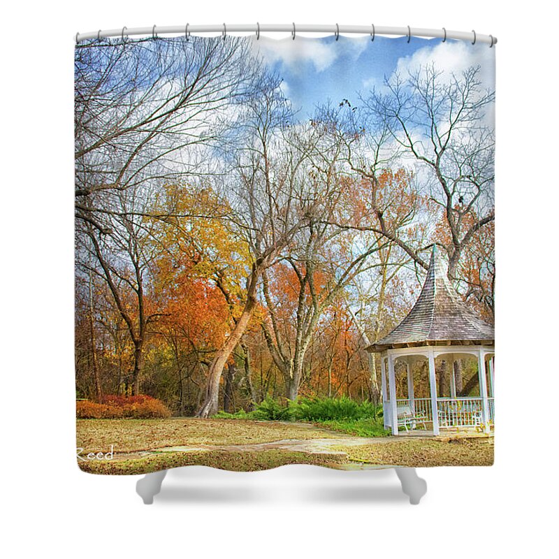 Hollow Shower Curtain featuring the photograph The Hollow Gazebo by Jolynn Reed